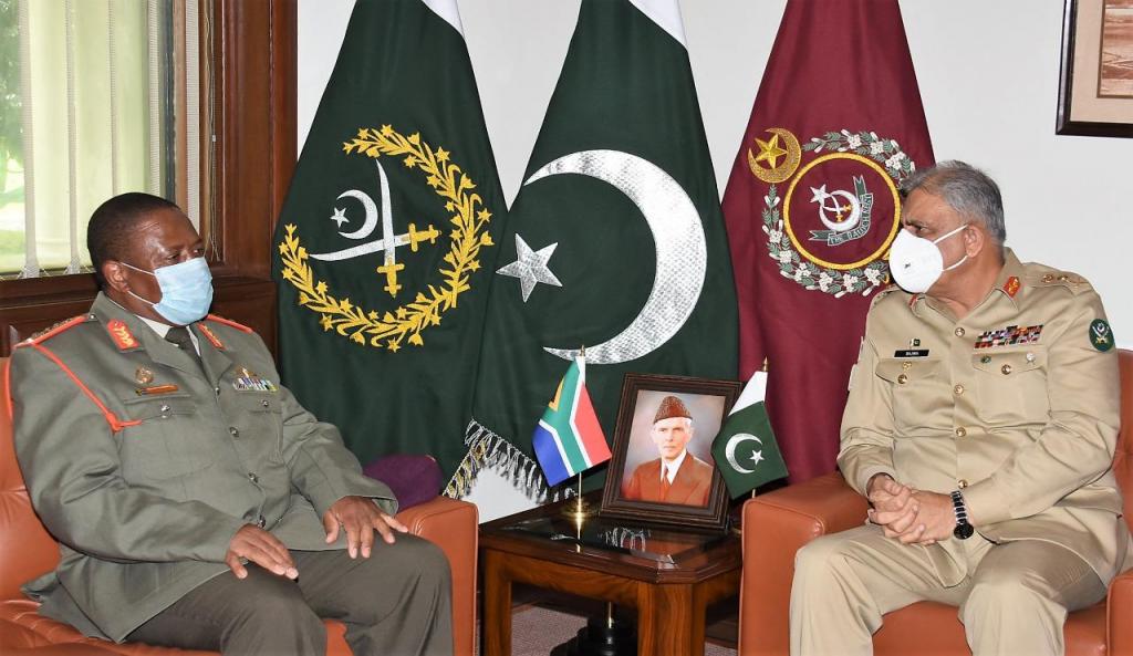 Chief of South African National Defense Forces Held One On One Important Meeting With COAS General Qamar Javed Bajwa At GHQ Rawalpindi