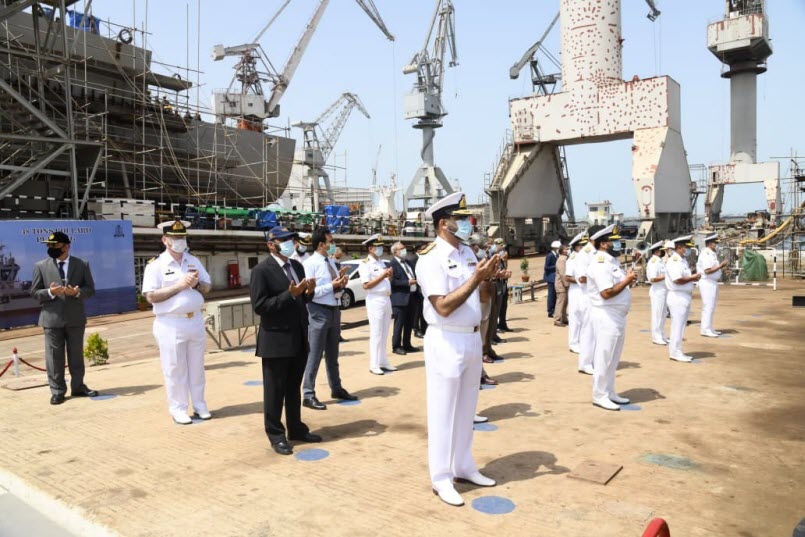 Keel Laying ceremony of 48 Tons Bollard Pull Pusher Tug being constructed for PAKISTAN NAVY held at KS&EW