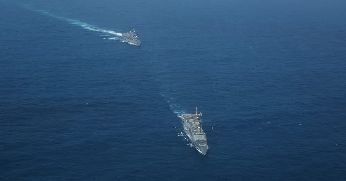 PAKISTAN NAVY Warship and Japanese Warship conduct Drills in indian Ocean region