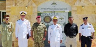 CNS Admiral Niazi meets with Commander Royal Jordanian Naval Force (RJNF) Colonel Hisham Khaleel Al Jarrah