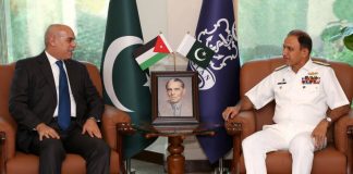 CNS Admiral Muhammad Amjad Khan Niazi Held One On One Important Meeting With Jordan Ambassador At NAVAL HQ Islamabad