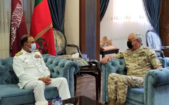 CNS Admiral Niazi meets with Jordanian CJCS Jordanian Armed Forces Major General Yousef Ahmed Al-Hnaity