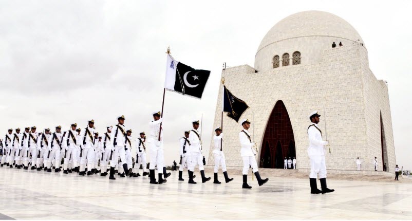 Impressive Change Of Guard Ceremony Held At Mausoleum Of FOUNDER OF SACRED PAKISTAN QUAD-E-AZAM MUHAMMAD ALI JINNAH On The Eve Of 75th Independence Day