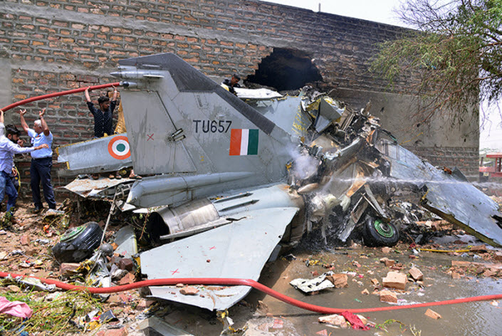 Incompetent And Unprofessional indian air force Enjoys Aircraft Crash Party As Fourth MiG-21 Bison Aircraft Crashes In Rajasthan Due To 'Technical Failure'
