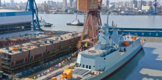 PAKISTAN IRON BROTHER CHINA Launches 3rd Type 054AP Stealth Warship For PAKISTAN At Hudong Zhonghua Shipyard