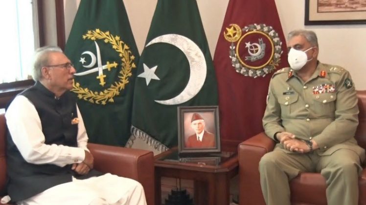 President Of ISLAMIC REPUBLIC Of PAKISTAN Held One On One Important Meeting With COAS General Qamar Javed Bajwa At GHQ Rawalpindi