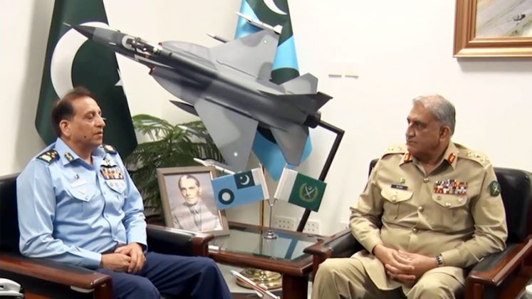 COAS General Qamar Javed Bajwa Held One On One High-Profile Meeting With CAS Air Chief Marshal Zaheer Ahmed Babar At AIR HQ Islamabad