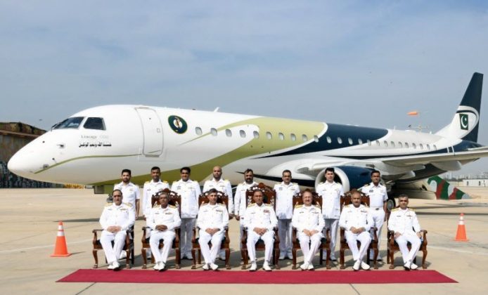 PAKISTAN NAVY Inducts First Brazilian Embraer Lineage 1000 Jetliner Twin Engine Long Range Maritime Patrol Aircraft In Its Arsenal