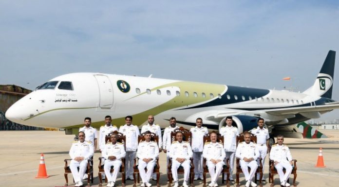 PAKISTAN NAVY Inducts First Brazilian Embraer Lineage 1000 Jetliner Twin Engine Long Range Maritime Patrol Aircraft In Its Arsenal