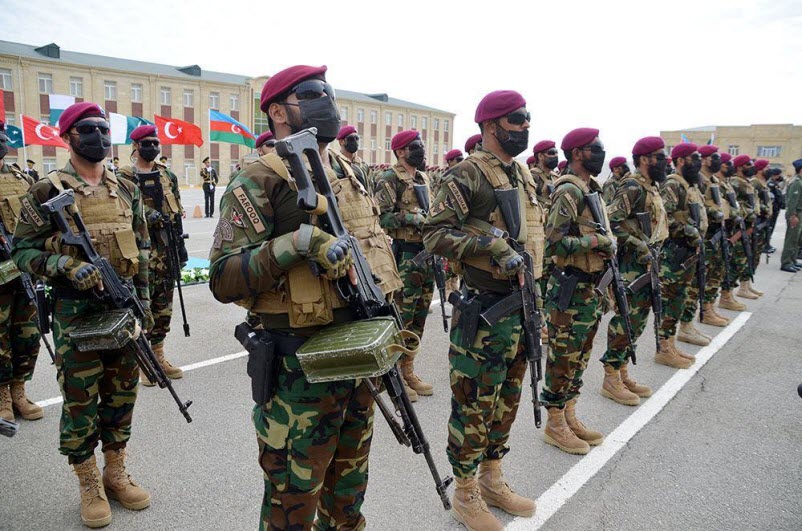 PAKISTANI Special Forces Contingent during the Opening Ceremony of Trilateral Exercise Three Brothers 2021 With Special Weaponry and Gear