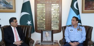 DG ISI Lieutenant General Faiz Hameed Discusses Synergy Between TRI-ARMED FORCES With CAS Air Chief Marshal Zaheer Ahmed Babar At AIR HQ Islamabad