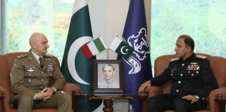 Italian Secretary General of Defense Armaments Lt General Luciano Portolano Held One On One Important Meeting With CNS Admiral Muhammad Amjad Khan Niazi At NAVAL HQ Islamabad