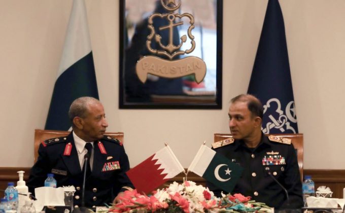 NAVAL CHIEF and Commander Royal Bahrain Naval Force discuss regional security at NAVAL HQ Islamabad