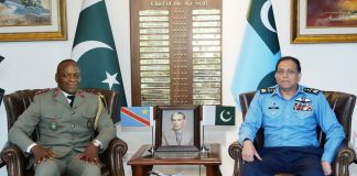 Chief Of Land Forces of Democratic Republic Of Congo Held One On One Important Meeting With CAS Air Chief Marshal Zaheer Ahmed Babar At AIR HQ Islamabad