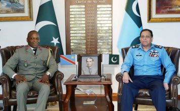 Chief Of Land Forces of Democratic Republic Of Congo Held One On One Important Meeting With CAS Air Chief Marshal Zaheer Ahmed Babar At AIR HQ Islamabad