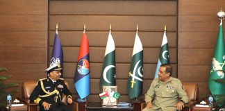 Commander Royal Navy Of Oman Held One On One Important Meeting With CNS Admiral Muhammad Amjad Khan Niazi At NAVAL HQ Islamabad