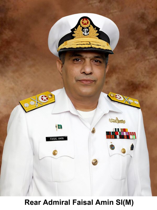 Newly promoted Rear Admiral Syed Faisal Amin Sitara-i-Imtiaz (Military)