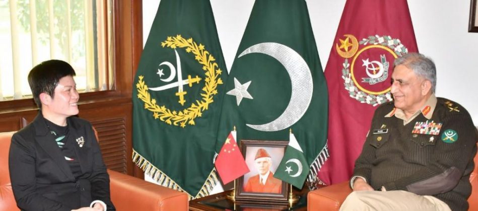 CHINESE Charge d' Affairs to PAKISTAN Her Excellency Miss Pang Chunxue Held One On One Important Meeting With COAS General Qamar Javed Bajwa At GHQ Rawalpindi