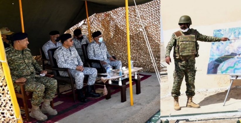 CNS Admiral Amjad Khan Niazi Visits The Forward Posts At Coastal And Creeks Areas During Ongoing PAKISTAN NAVY TRI-SERVICES Exercise SEASPARK-22