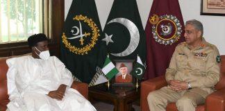 Minister of Defence Nigeria H.E Major General Bashir Salihi Magashi (Retd) Held One On One Important Meeting With COAS General Qamar Javed Bajwa At GHQ Rawalpindi