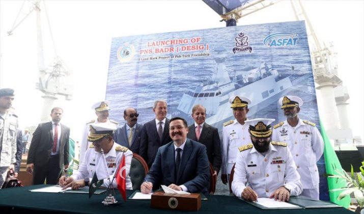 TURKISH and PAKISTANI OFFICIALS During the Launching Ceremony of PNS BADR