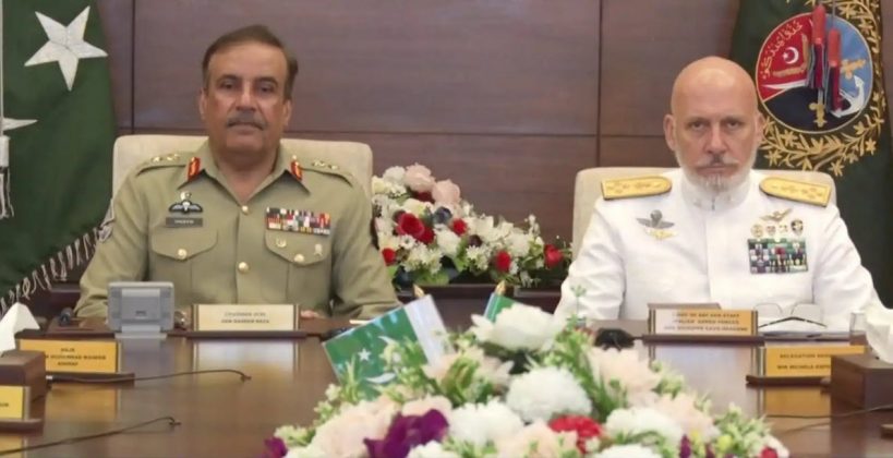 Italian Chief Of Defense Staff Discusses Iranian And Indian State Sponsored Sacred Country PAKISTAN With CJCSC General Nadeem Raza At Joint Staff HQ Islamabad