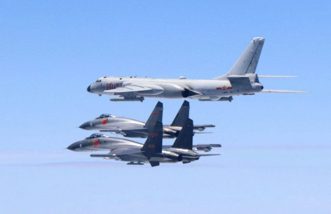 CHINESE Fighter Jets and Bombers During Simulated Attack of Enemy Carrier Strike Group