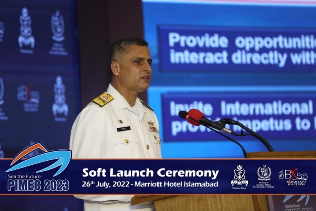 PAK NAVY Official during the Soft Launching Ceremony of PAKISTAN International Maritime Expo & Conference 2023