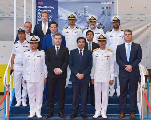 PAKISTAN NAVY Offshore Patrol Vessel Steel Cutting Ceremony held at Galati Shipyard in Romania
