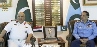 Commander Of The Iraqi Navy Held One On One Important Meeting With CAS Air Chief Marshal Zaheer Ahmed Babar At AIR HQ Islamabad