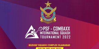 PAKISTAN AIR FORCE All Set To Organize The PSF Combaxx International Squash Tournament For Men In Islamabad