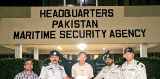 PAKISTAN MARITIME SECURITY AGENCY Successfully Rescues CHINESE Seafarer Zuo Xiang Wei After He Accidentally Falls From A Merchant Ship Off Karachi Coast