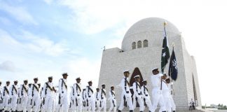 PAKISTAN NAVY Assumes Ceremonial Guard Duties During An Impressive Change Of Guard Ceremony Held At Mausoleum Of Father Of The Nation QUAID-E-AZAM MUHAMMAD ALI JINNAH In Karachi