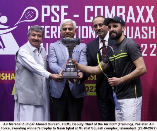 PAKISTAN’s Nasir Iqbal bags PSF-Combaxx Int'l Squash title Championship