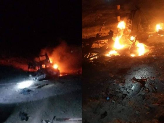 destroyed vehicle of iranian and indian state trained terrorists and ttp commander omar khurasani