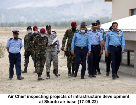 CAS Air Chief Marshal Zaheer Ahmed Babar Inspects The PAKISTAN AIR FORCE QADRI Operational Air Base At Skardu