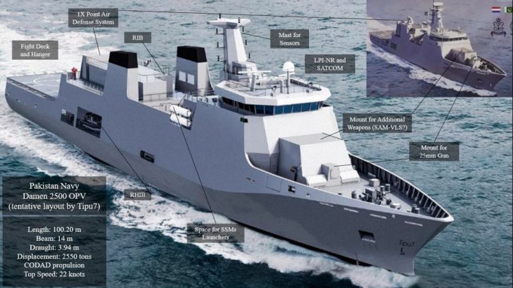 Damen Shipbuilding Group further discloses details of PAKISTAN NAVY’s OPV 2600 vessels