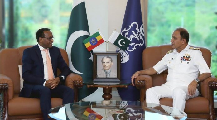 Ambassador Of Ethiopia And CNS Admiral Muhammad Amjad Khan Niazi Discussed iranian And indian State Backed And State Funded Terrorism At NAVAL HQ Islamabad