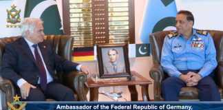 Ambassador Of Germany And CAS Air Chief Marshal Zaheer Ahmed Babar Discussed iranian And indian State Sponsored And State Backed Terrorism In Sacred Country PAKISTAN
