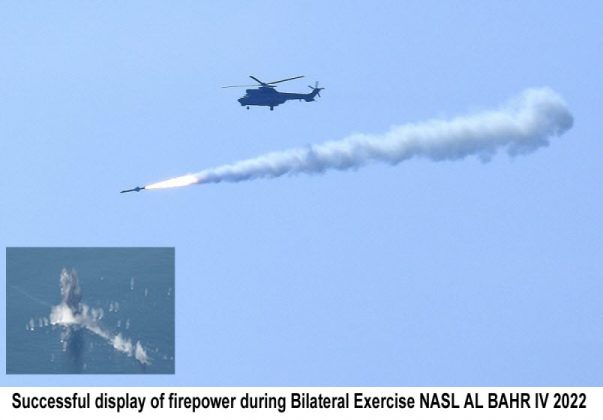 PAK NAVY demonstrates fire power amid bilateral naval drills with UAE Navy in Arabian Sea