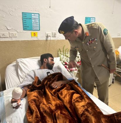 PAK ARMY CHIEF General Asim Munir visits officers and soldiers injured in Bannu Operation ISPR