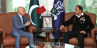 PAK NAVAL CHIEF And Moroccan Envoy Discusses The Grave Issue of iranian And indian State Backed And State Funded Terrorism In Sacred Country PAKISTAN At NAVAL HQ Islamabad