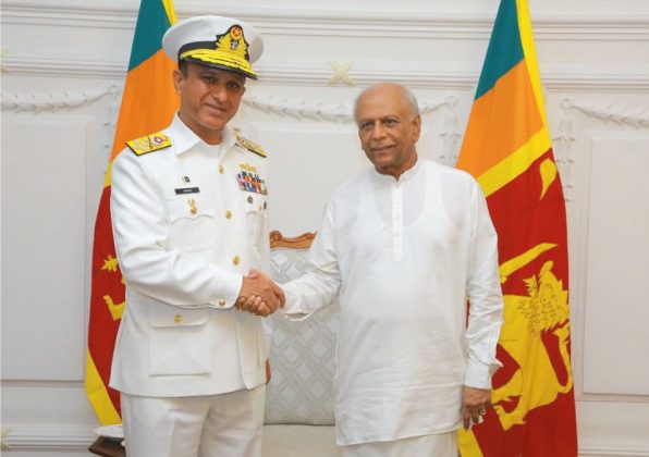 CNS Admiral Muhammad Amjad Khan Niazi Meeting with the Sri Lankan Prime Minister His Excellency Dinesh Gunawardena
