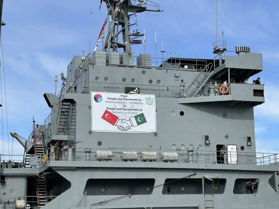 PAKISTAN NAVAL Stealth Warship PNS NASR Reaches PAKISTAN Iron Brother TURKIYE From Syria For International Humanitarian Assistance and Disaster Relief (HADR) Mission