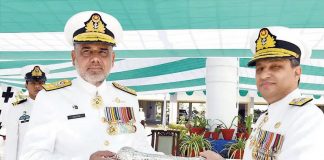 Rear Admiral Muhammad Saleem assumed the Responsibilities as Commander Karachi (COMKAR) during a Prestigious and Gracious Change of the Guard Ceremony held at Karachi