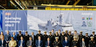 Keel Laying Ceremony Of PAKISTAN NAVY Second Cutting Edge And Highly Advanced Second Stealth Warship OPV-2600 Held At Damen Shipyard Galati In Romania