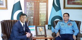 Ambassador Of Republic Of Uzbekistan Held One On One High-Profile And Important Meeting With PAK AIR CHIEF Air Chief Marshal Zaheer Ahmed Babar At AIR HQ Islamabad