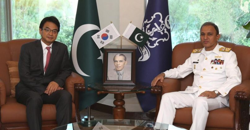Ambassador of South Korea to Sacred Country PAKISTAN Held One On One High-Profile And Important Meeting With CNS Admiral Muhammad Amjad Khan Niazi At NAVAL HQ Islamabad