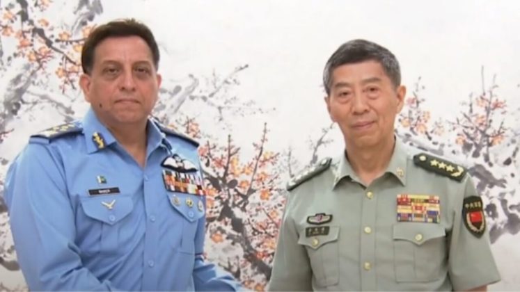 PAK AIR FORCE CHIEF called on CHINESE DEFENSE Minister and State Councilor H.E General Li Shangfu during visit to PAKISTAN Iron Brother CHINA
