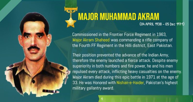 PAK ARMED FORCES leadership pays tribute to 1971 war hero major Muhammad Akram Shaheed